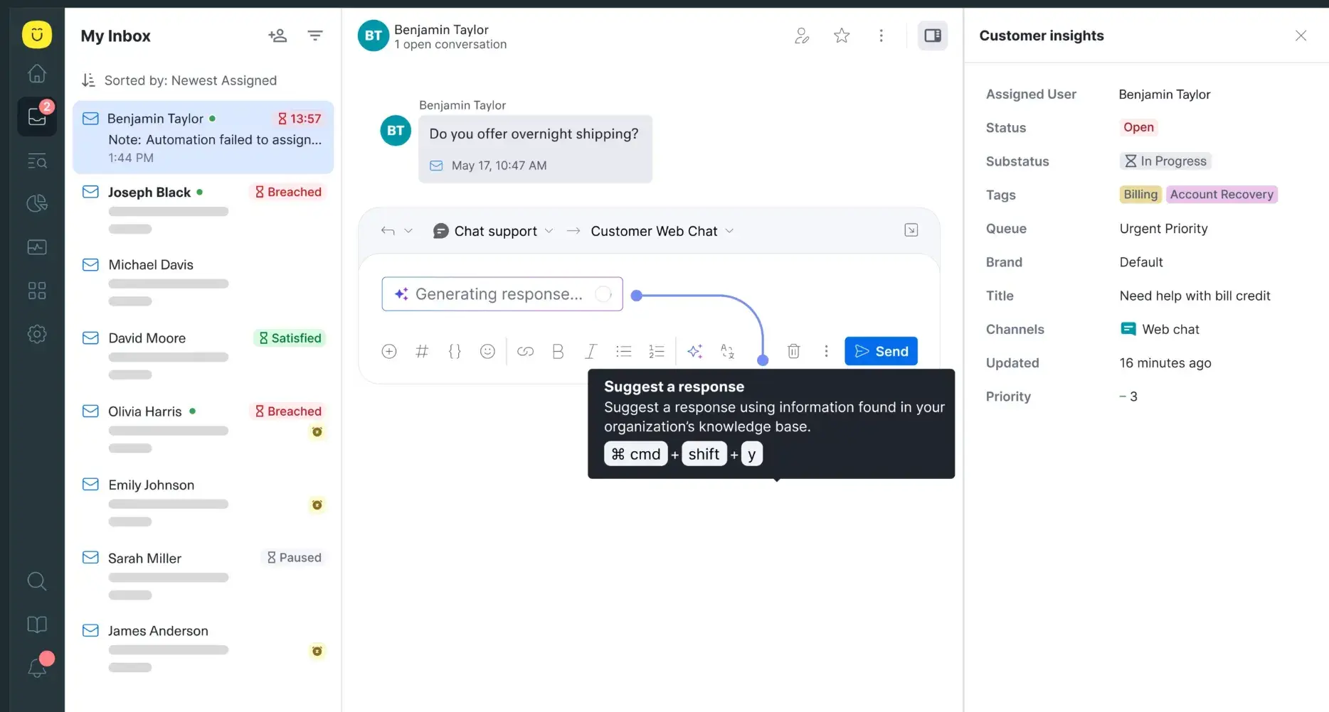 customer engagement platform: Kustomer screenshot