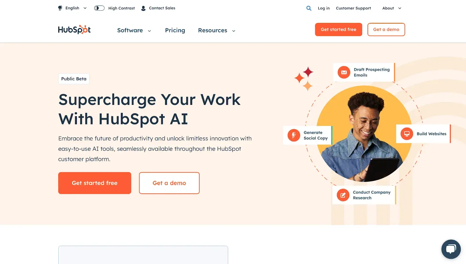 hubspot ai landing page