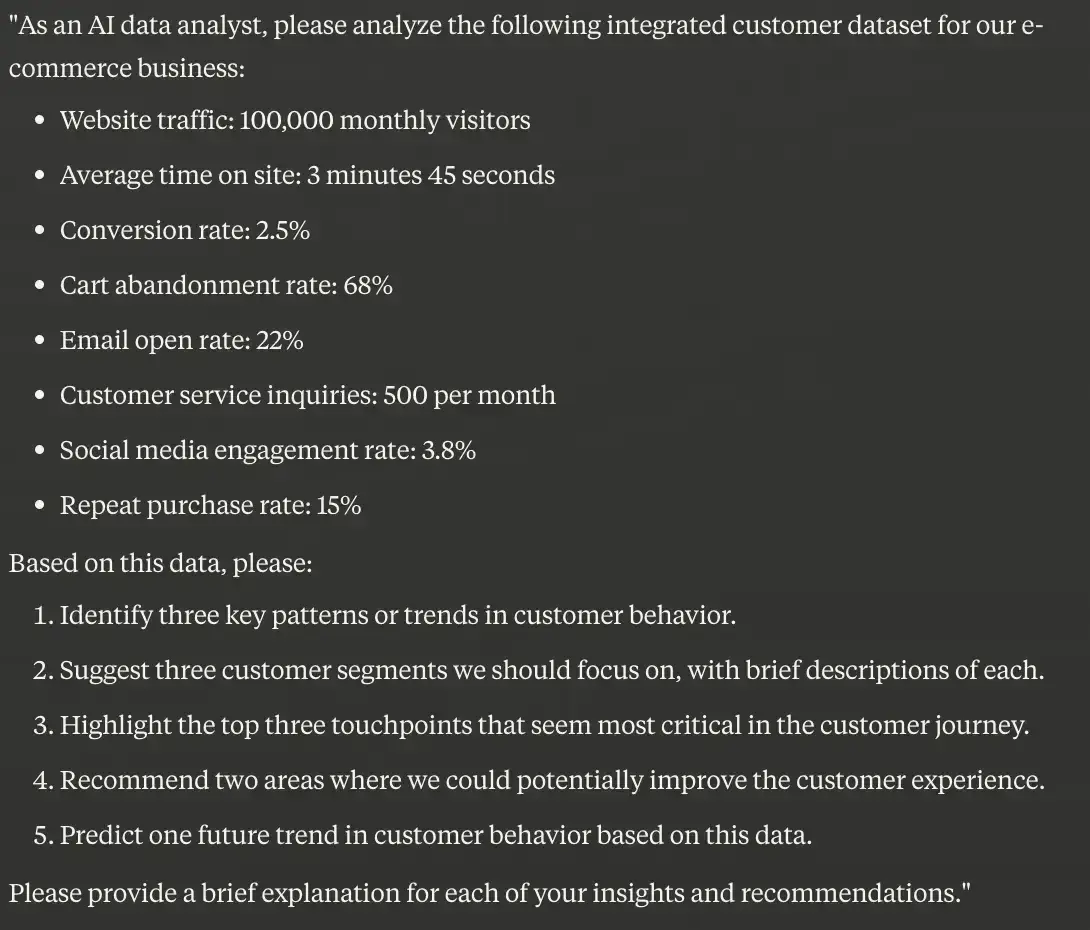 chatgpt prompt for analyzing data for customer journey
