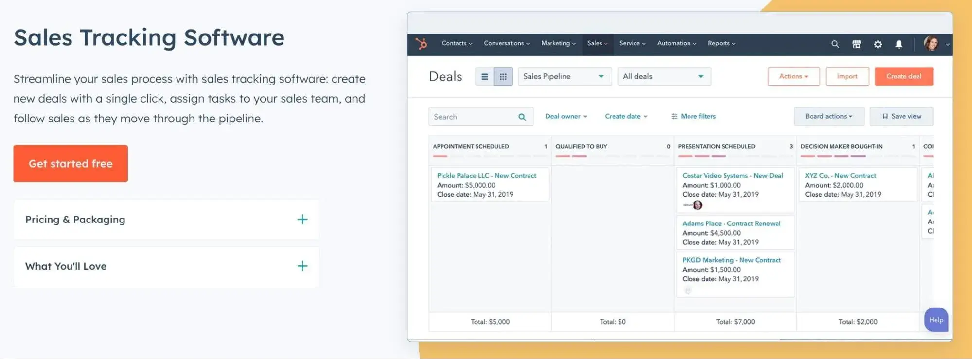 sales activity management: hubspot sales tracking software