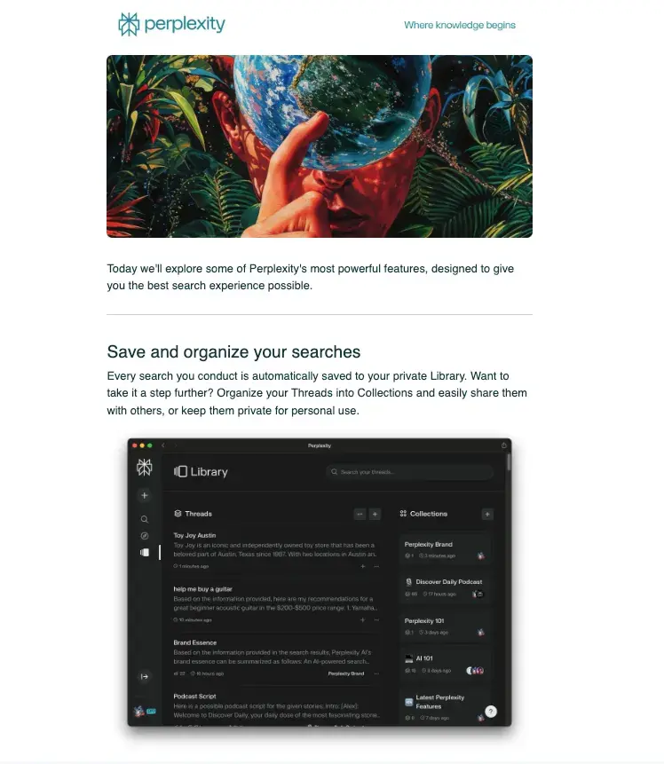 perplexity b2b email marketing example