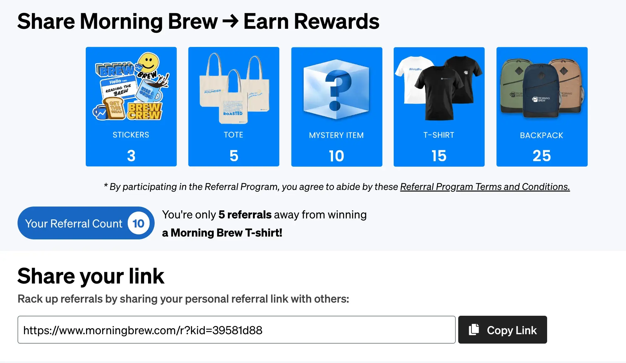 company growth, milestone referral morning brew