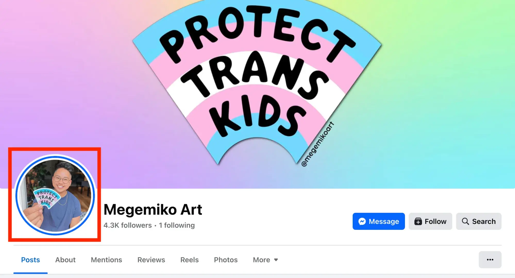 megemiko art facebook profile picture screenshot