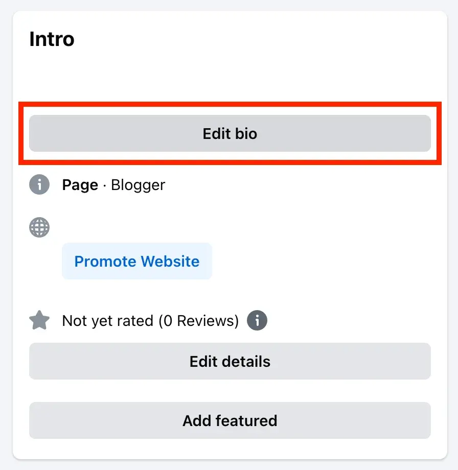 edit facebook intro section