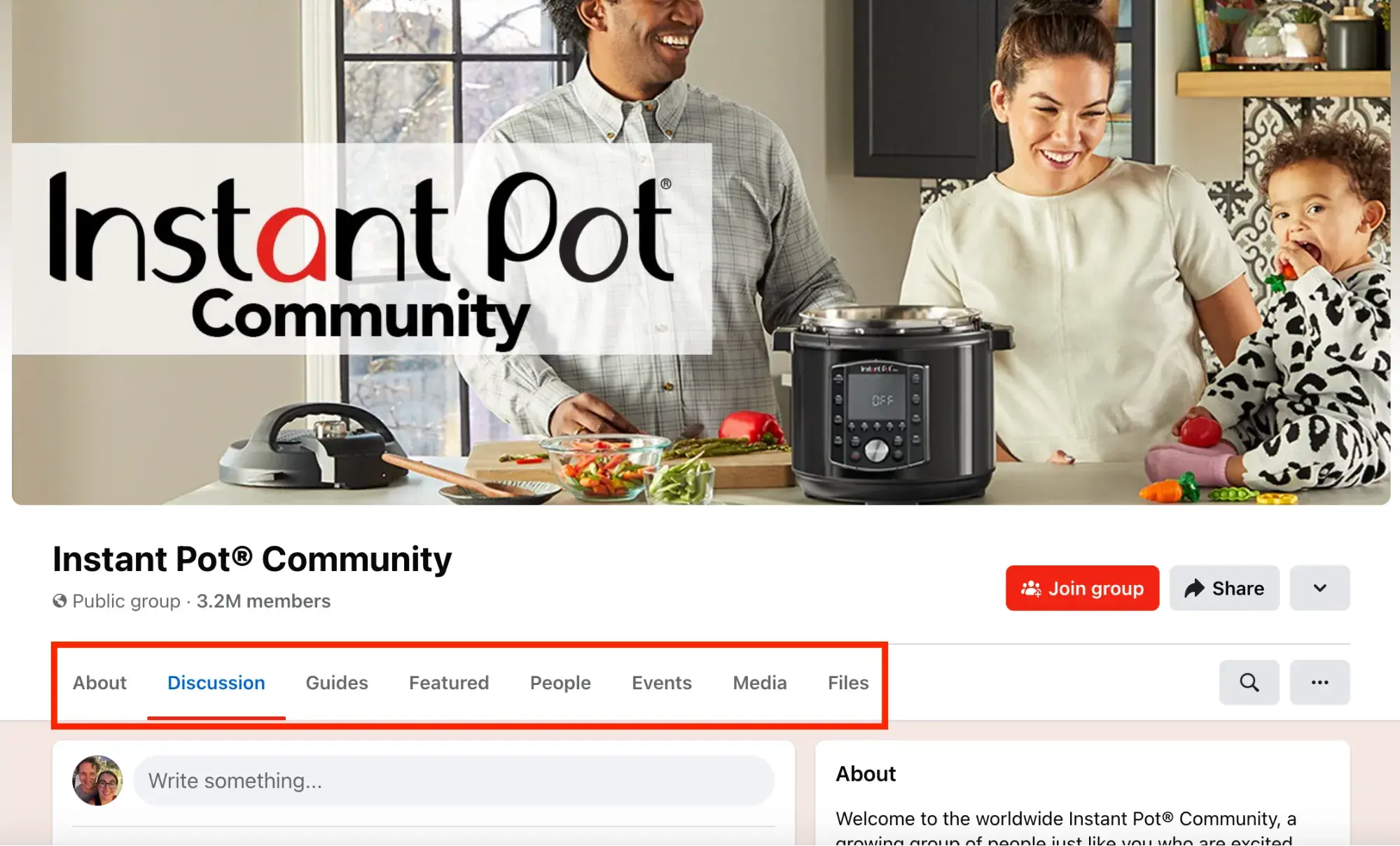 instant pot® community facebook group screenshot