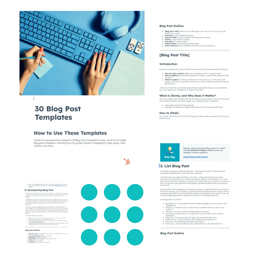 HubSpot's free blog post templates