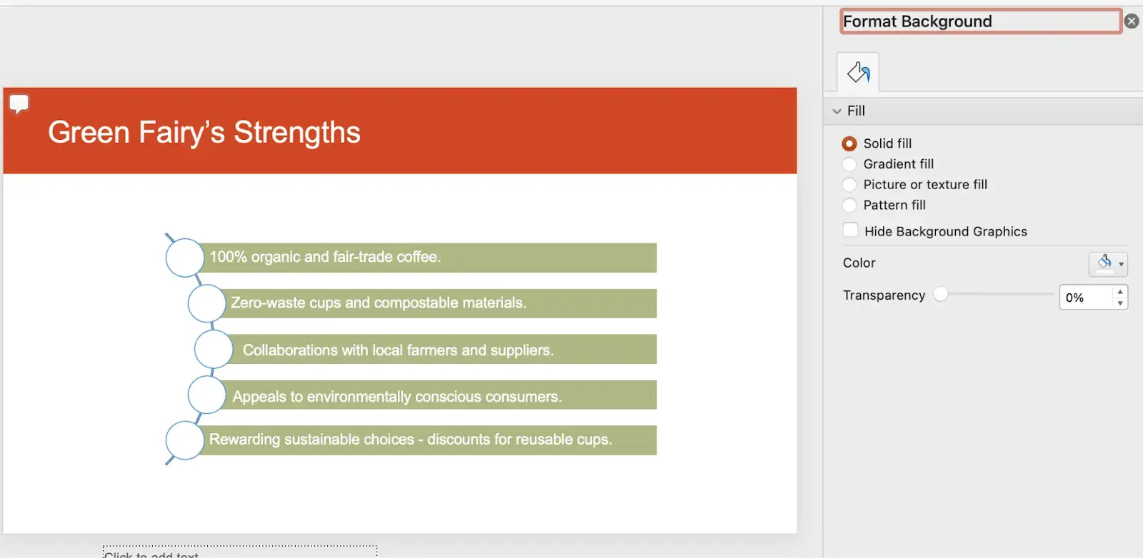 solid fill feature in powerpoint - how to create an infographic in powerpoint