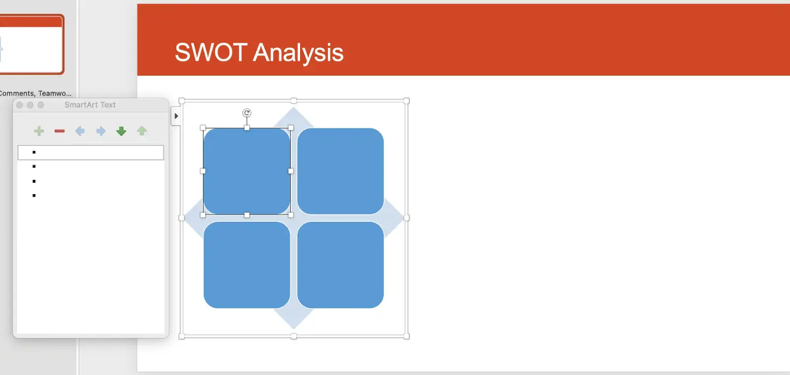 creating swot analysis infographic in powerpoint