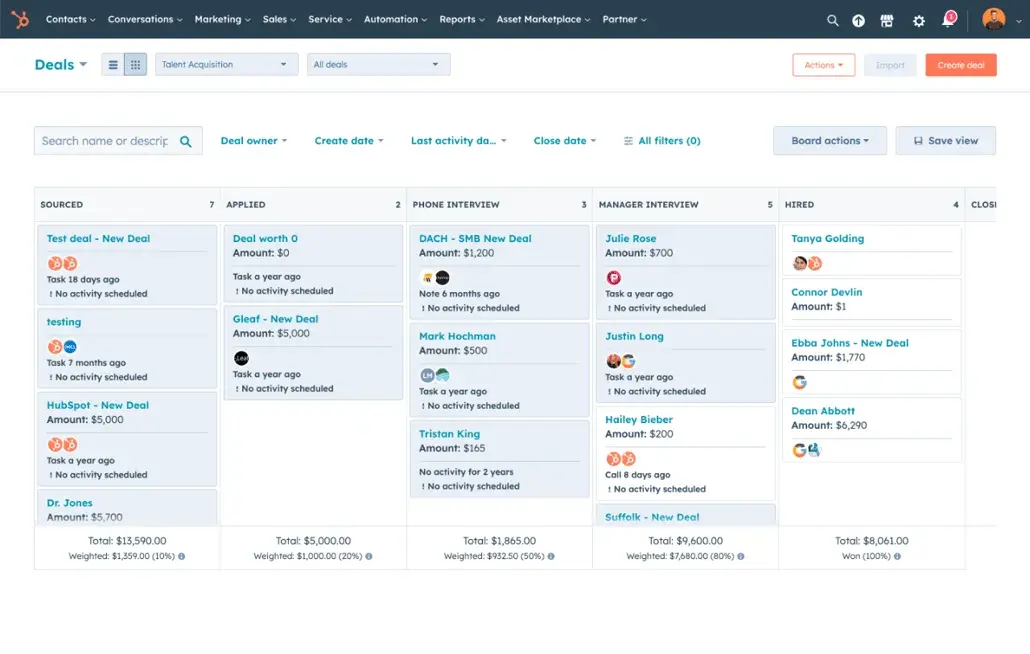  a screenshot of the hubspot crm user interface (ui)